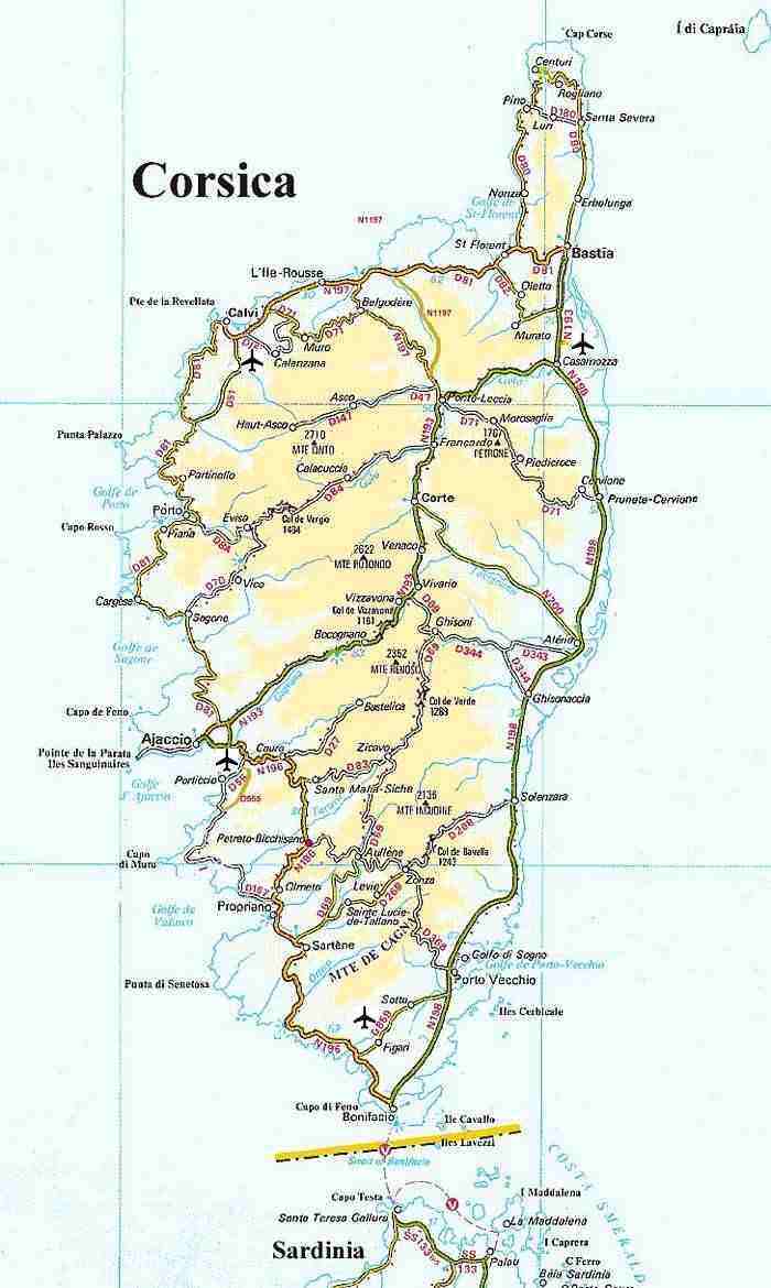 Map of Corsica